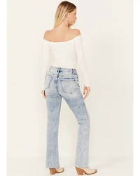 Vervet Women's Light Wash High Rise Faded Bootcut Jeans