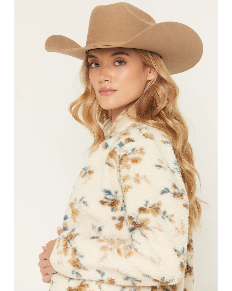 Shyanne Women's Floral Print Sherpa Jacket