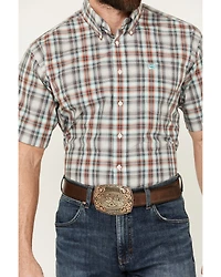 Cinch Men's Plaid Print Short Sleeve Button-Down Western Shirt