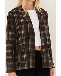 Sadie & Sage Women's Plaid Print Blazer