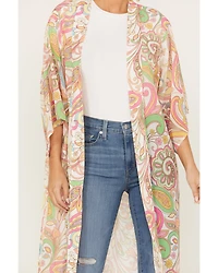 Flying Tomato Women's Paisley Print Kimono