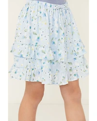 Trixxi Girls' Floral Print Ruffle Skirt