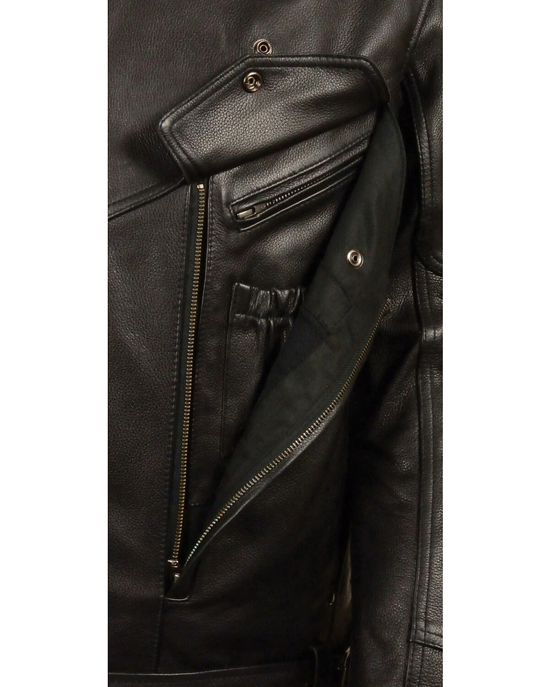 Milwaukee Leather Men's Side Set Belt Utility Pocket Motorcycle Jacket - 4X