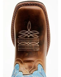 Laredo Women's Darla Embroidered Burnished Leather Western Performance Boots - Broad Square Toe