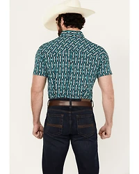 Panhandle Men's Southwestern Print Short Sleeve Snap Western Stretch Shirt