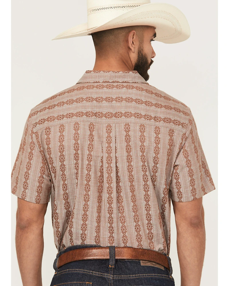 Cody James Men's Delaware Striped Short Sleeve Button-Down Stretch Western Shirt