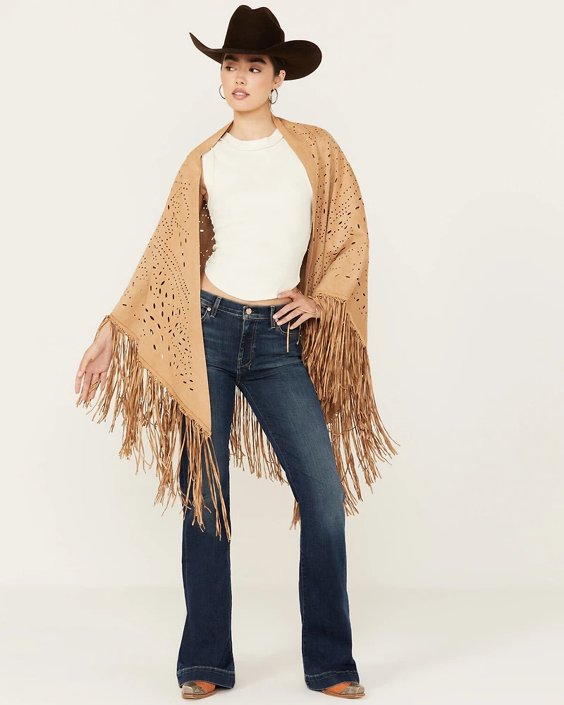 Shyanne Women's Faux Suede Laser Cut Wrap