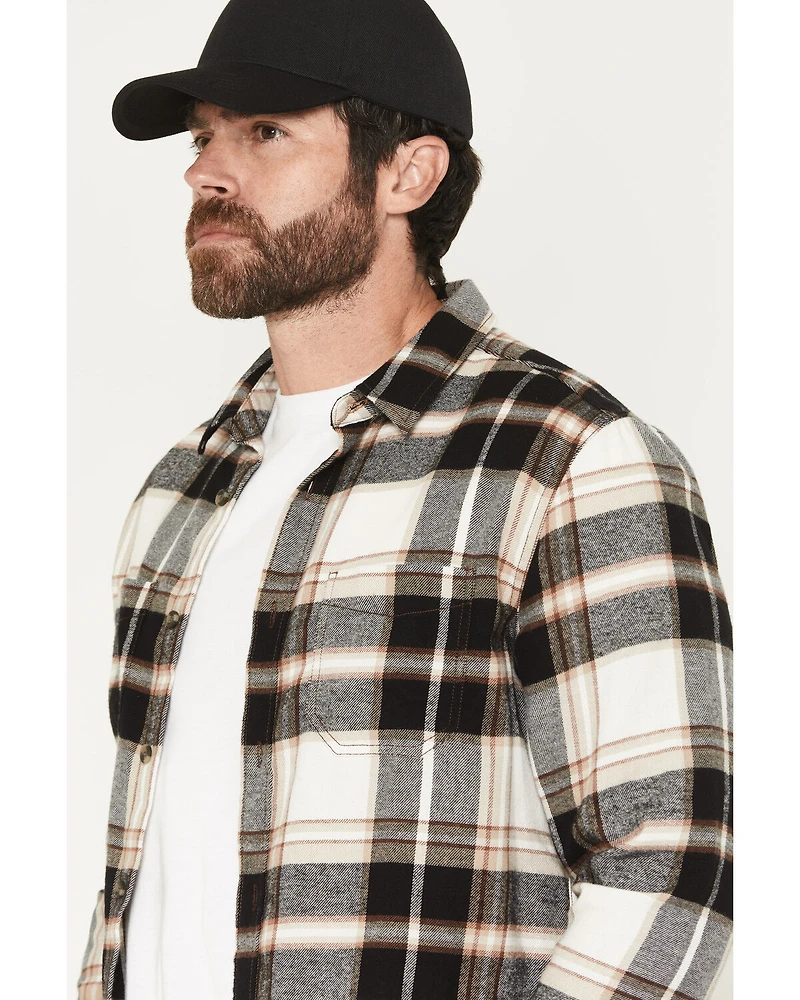 Brothers and Sons Men's Bunker Plaid Print Long Sleeve Button-Down Flannel Shirt