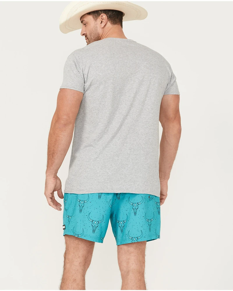 Rock & Roll Denim Men's Caribbean Long Horn Stretch Volley Shorts