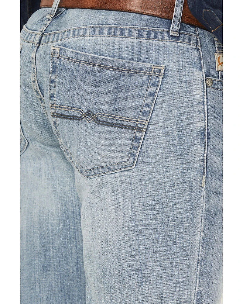 Cinch Men's Light Wash Slim Bootcut Performance Stretch Denim Jeans
