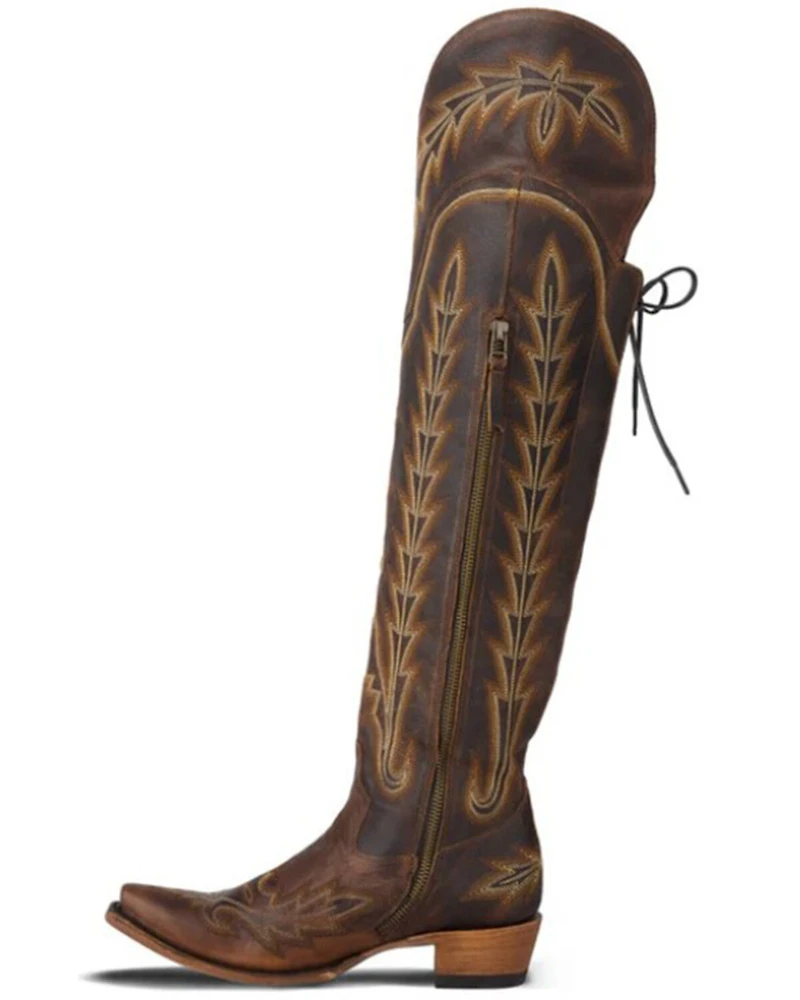 Lane Women's Lexington Over The Knee Corset Western Boots - Snip Toe