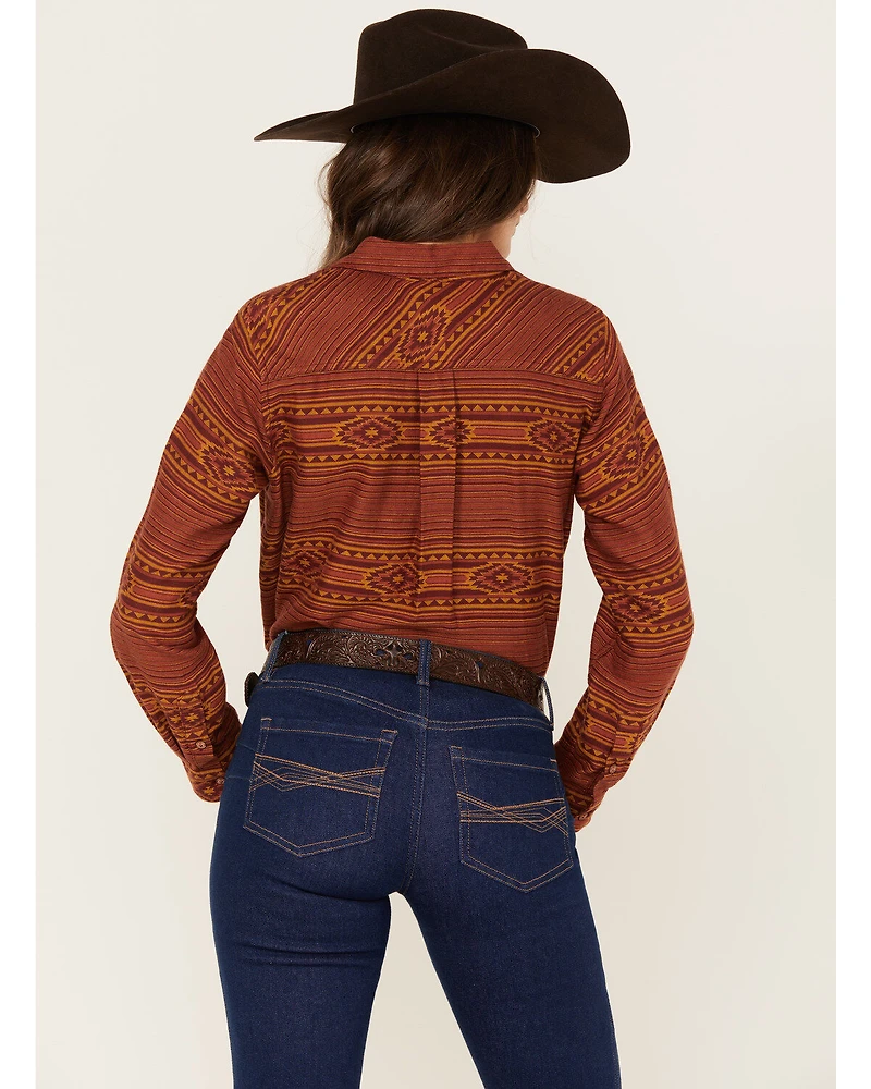 Ariat Women's Billie Jean Southwestern Print Long Sleeve Button-Down Western Shirt