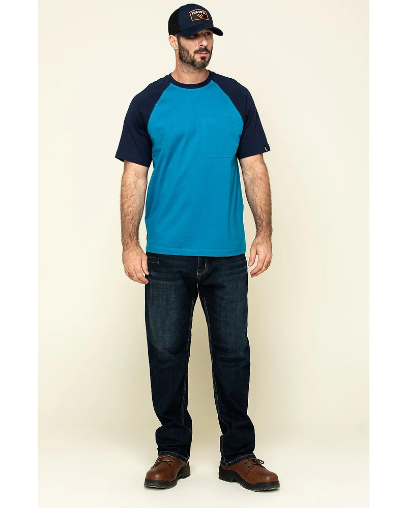 Hawx Men's Teal Midland Short Sleeve Baseball Work T-Shirt