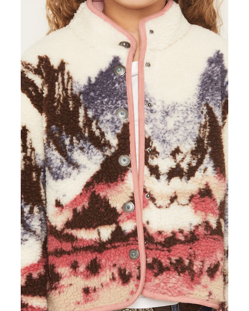 Shyanne Girls' Teton Snap Front Printed Sherpa Jacket