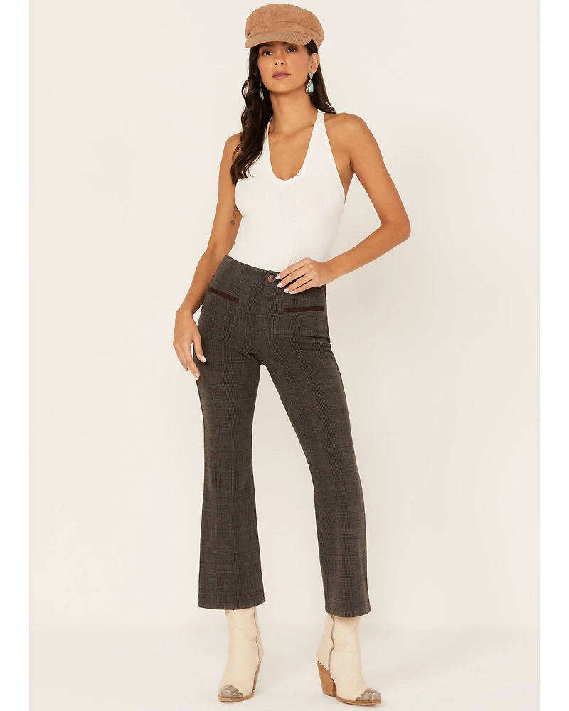 Shyanne Women's Plaid Print Flare Pants