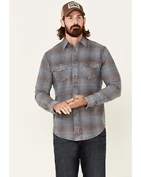 Wrangler Retro Men's Premium Check Plaid Button Down Western Shirt