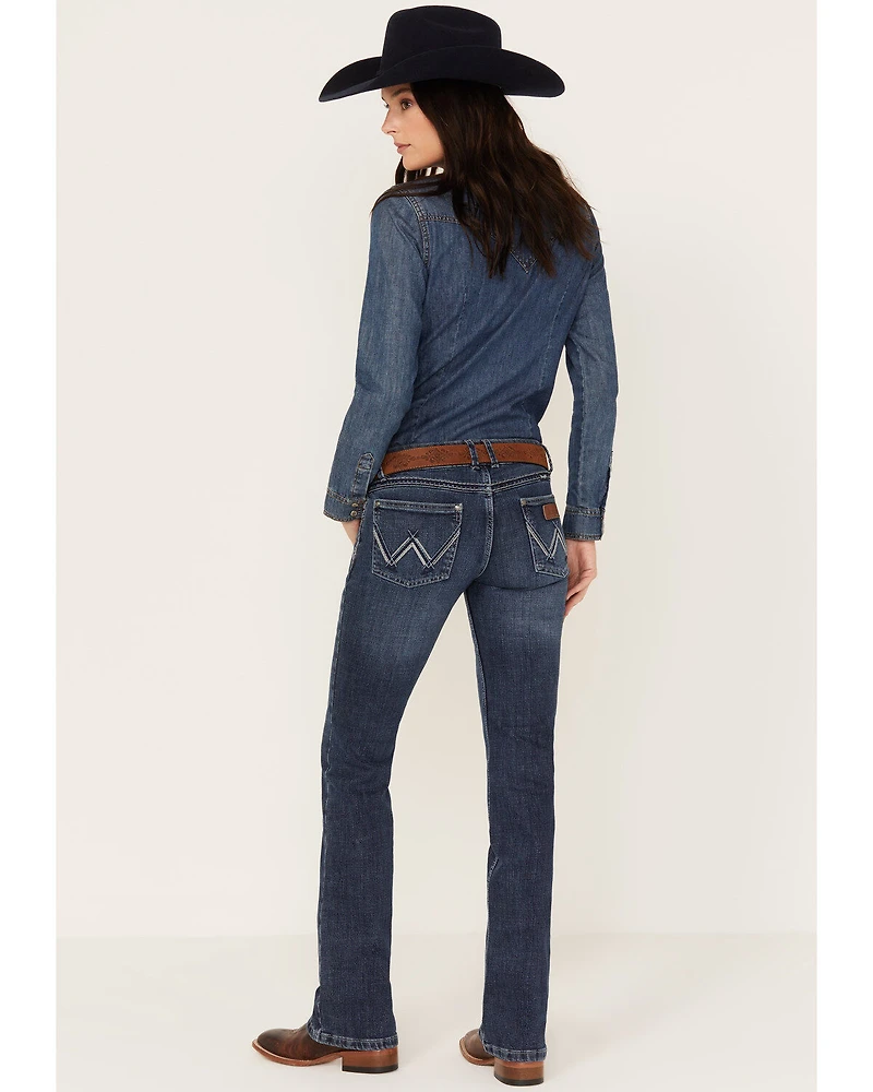 Wrangler Retro Women's Sadie Bootcut Medium Wash Low Rise Stretch Jeans