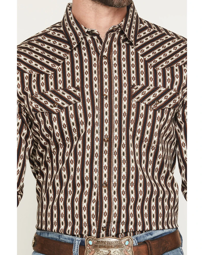 Cody James Men's Cowboys Legacy Southwestern Striped Long Sleeve Snap Western Shirt