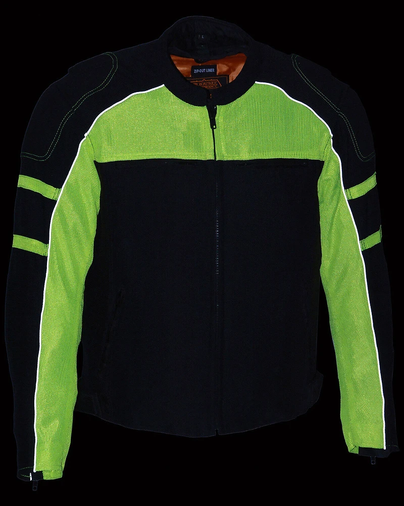 Milwaukee Leather Men's Mesh Racing Jacket with Removable Rain Liner - 3X