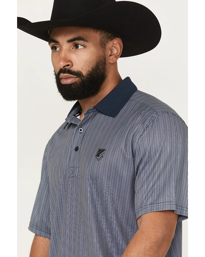 RANK 45® Men's Railroad Striped Short Sleeve Polo