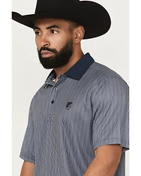 RANK 45® Men's Railroad Striped Short Sleeve Polo
