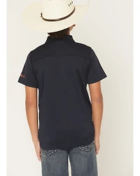 RANK 45® Boys' Southwestern Border Short Sleeve Button-Down Polo Shirt