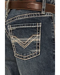 Rock & Roll Denim Boys' Medium Wash Two-Toned Stitch Bootcut Jeans