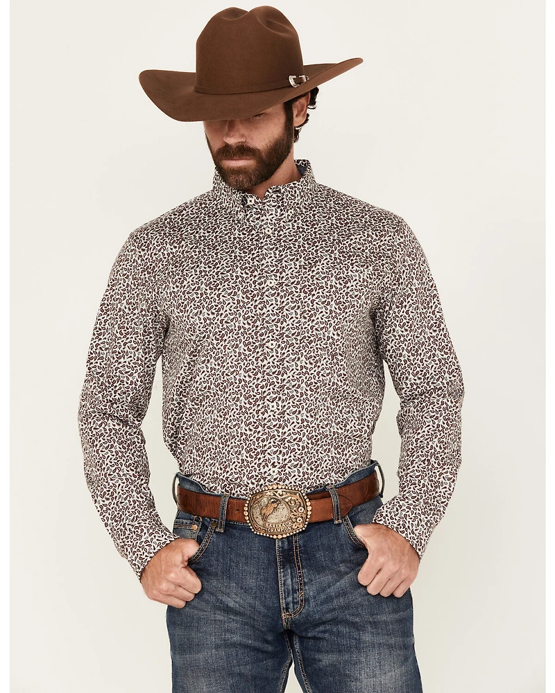 Cody James Men's Country Paisley Print Long Sleeve Button-Down Stretch Western Shirt