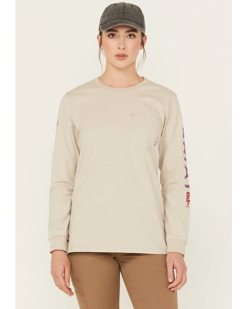 Ariat Women's FR Stretch Logo Long Sleeve Work Tee