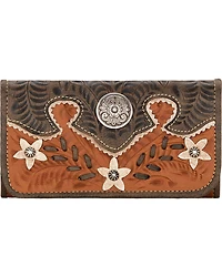 American West Golden Tan Desert Wildflower Ladies Wallet