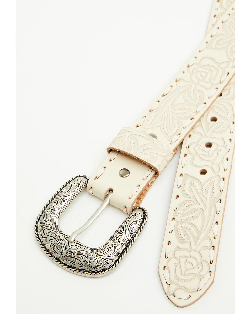 Shyanne Women's Rose Embossed Verity Classic Buckle Belt