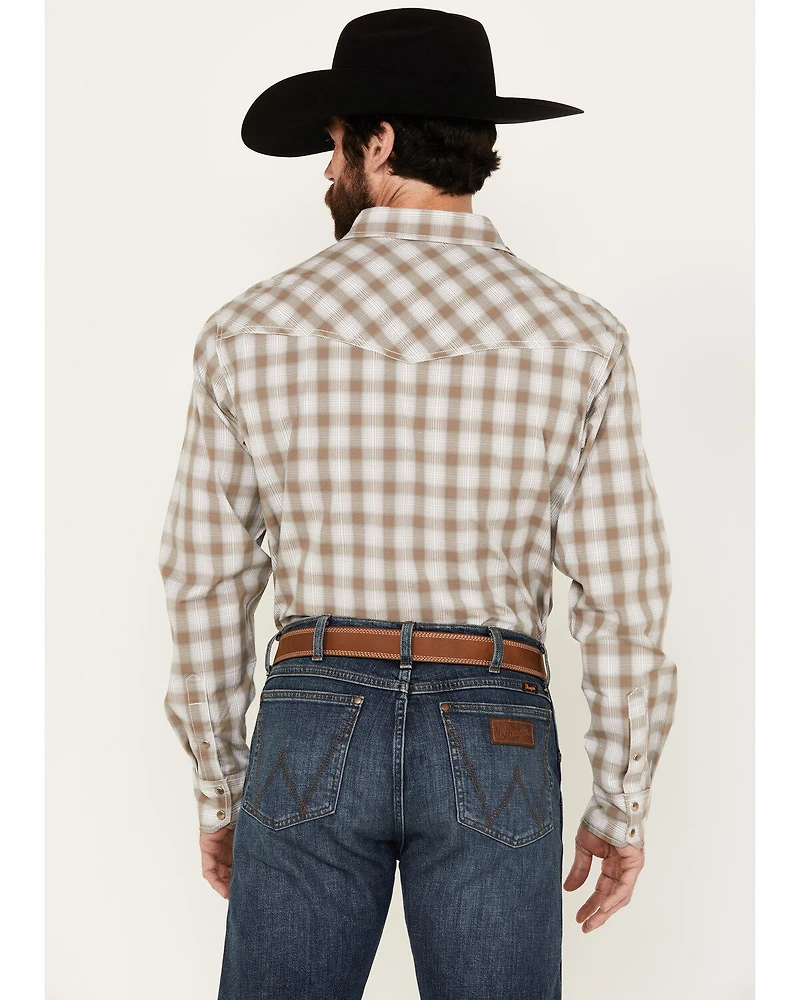 Wrangler 20X Men's Plaid Print Long Sleeve Snap Western Shirt