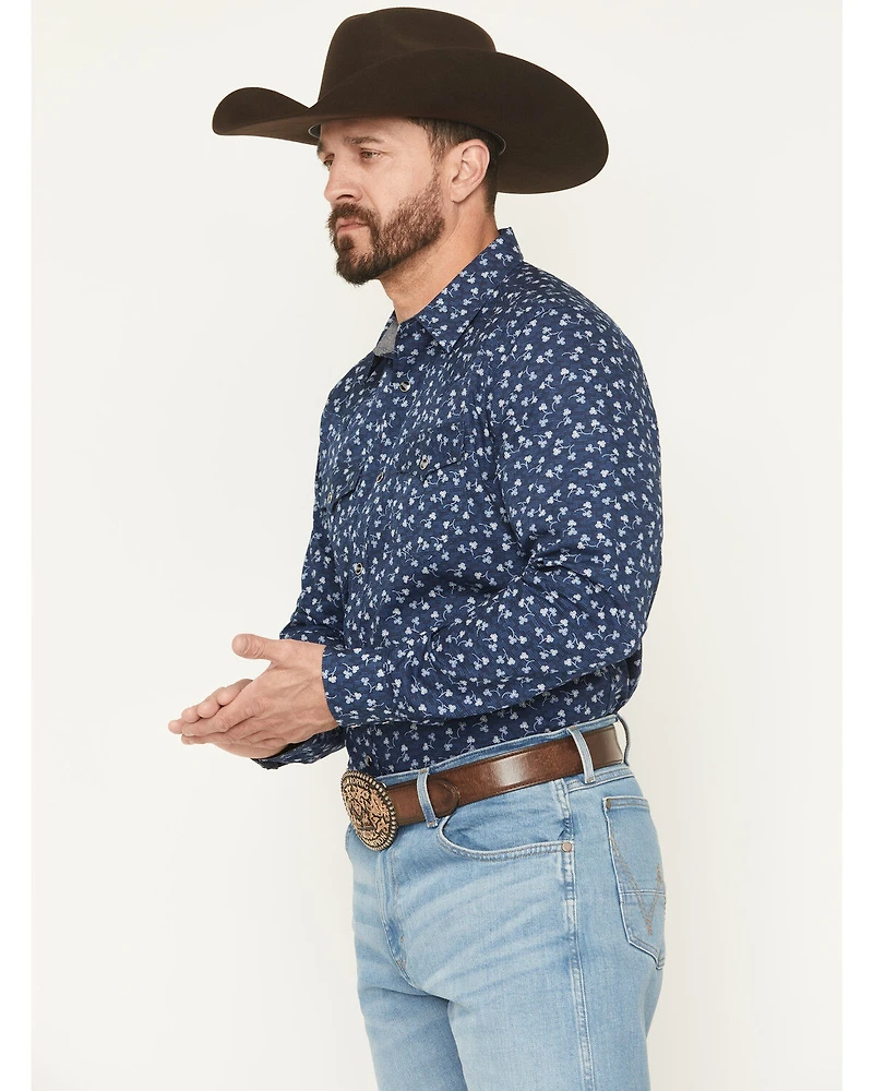 Cody James Men's Tidal Wave Micro Floral Print Long Sleeve Snap Western Shirt