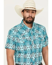 Rock & Roll Denim Men's TEK Southwestern Print Short Sleeve Snap Western Shirt