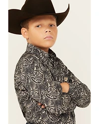 Cinch Boys' Paisley Print Long Sleeve Button-Down Western Shirt