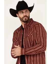 Moonshine Spirit Men's El Jefe Dobby Striped Print Long Sleeve Snap Western Shirt