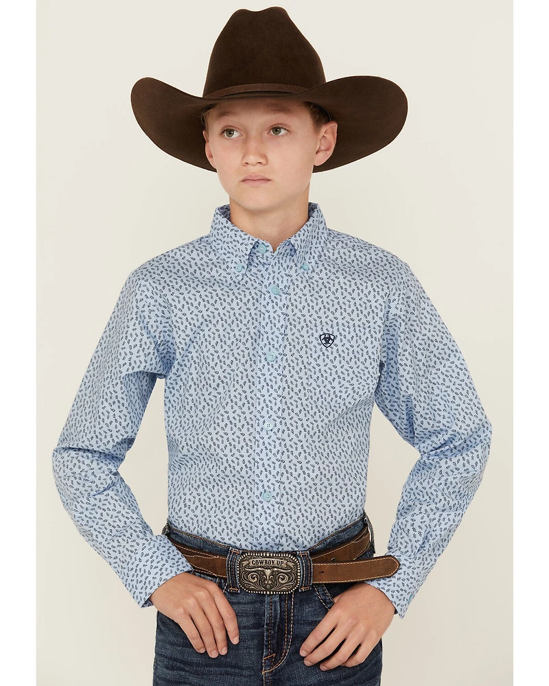 Ariat Boys' Classic Floral Long Sleeve Button-Down Western Shirt