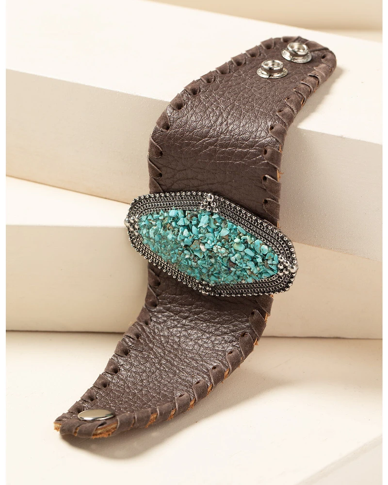 Idyllwind Women's Leather And Gem Cuff Bracelet