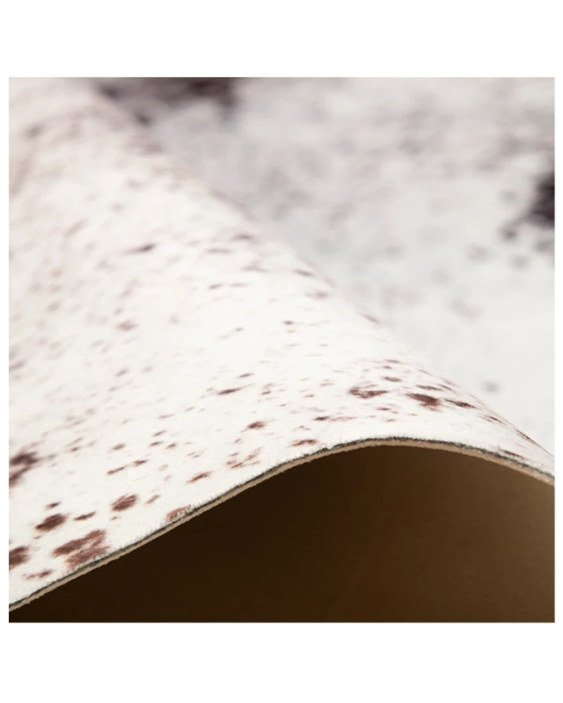 Carstens Home Faux Cowhide Black & White Brindle Rug