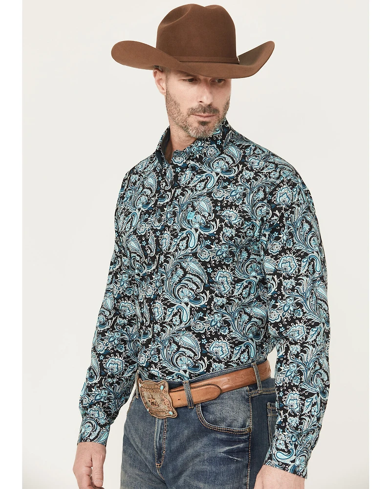 Cinch Men's Paisley Print Long Sleeve Button-Down Western Shirt