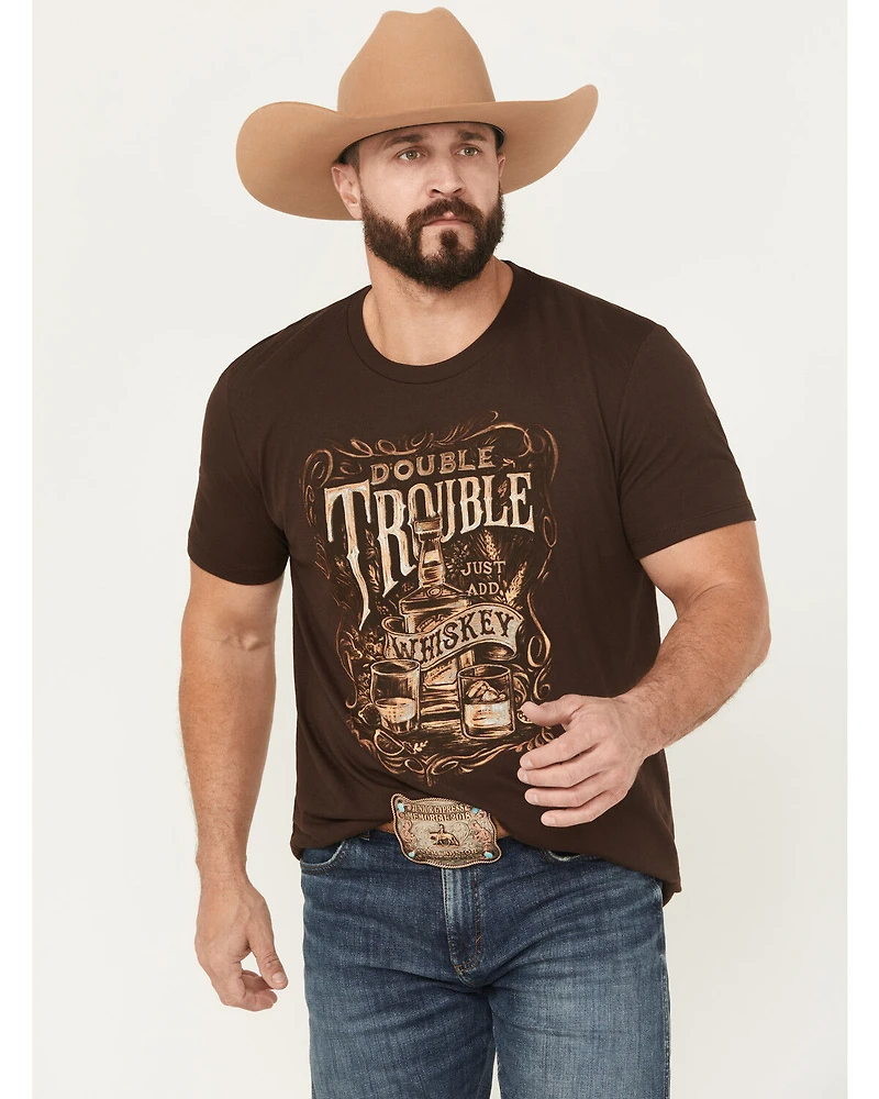 Cody James Men's Double Trouble Whiskey Short Sleeve Graphic T-Shirt