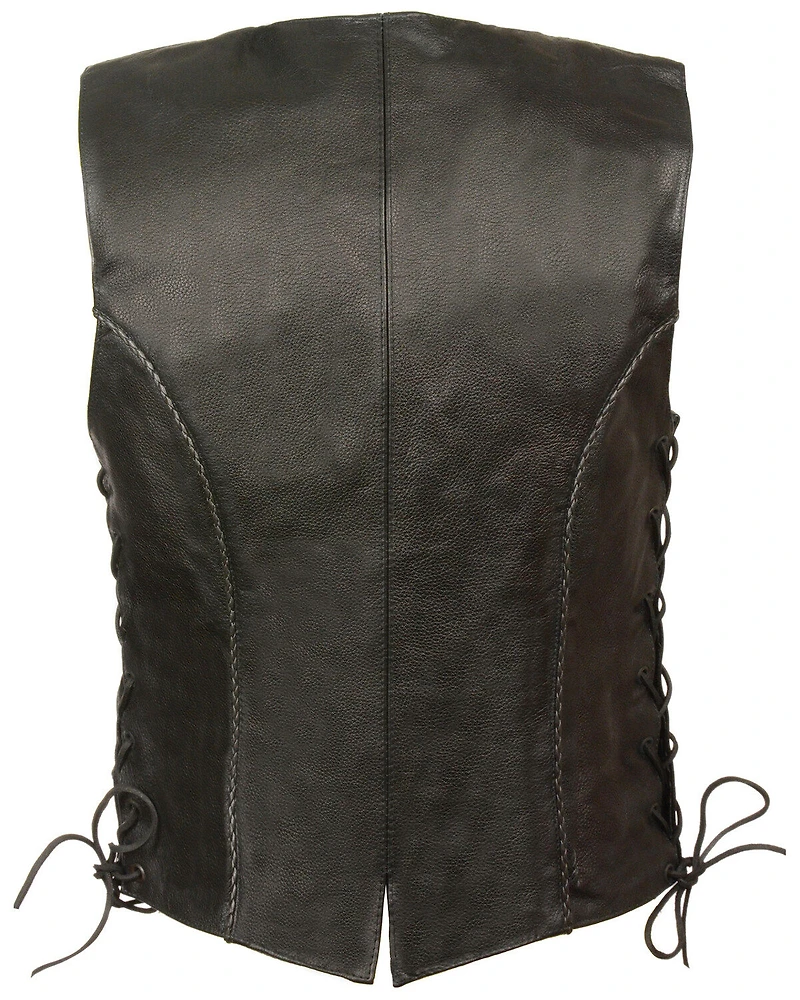 Milwaukee Leather Women's Thin Braid Snap Front Vest