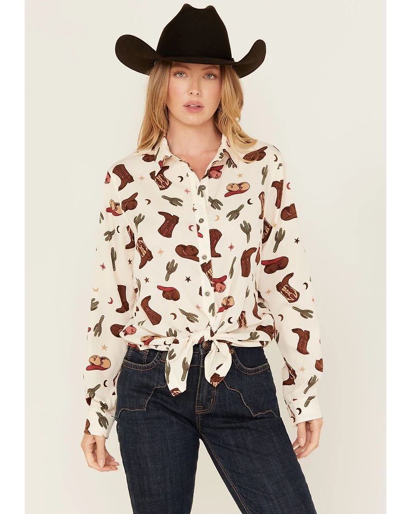 Ariat Women's Western Print Long Sleeve Button-Down Shirt