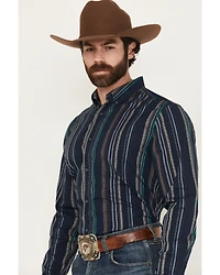 Cody James Men's Blake Striped Long Sleeve Button-Down Stretch Western Shirt