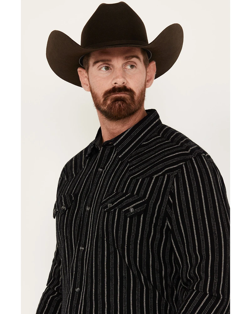 Moonshine Spirit Men's Tuner Striped Long Sleeve Snap Flannel Shirt