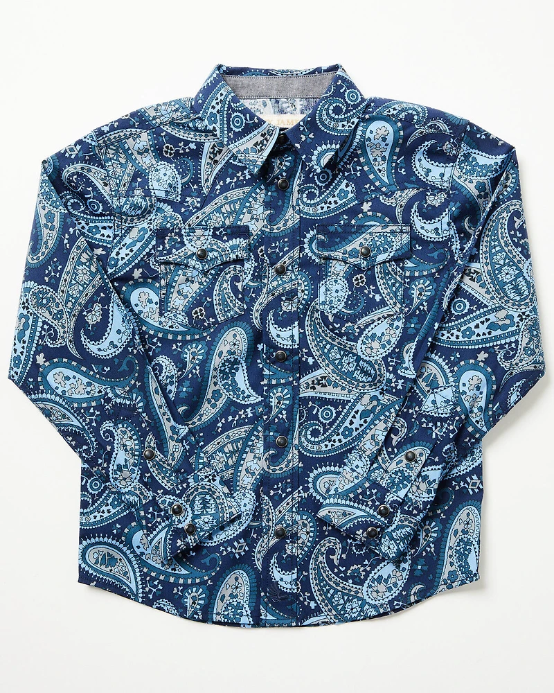 Cody James Toddler Boys' Westward Paisley Print Long Sleeve Snap Western Shirt