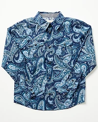 Cody James Toddler Boys' Westward Paisley Print Long Sleeve Snap Western Shirt