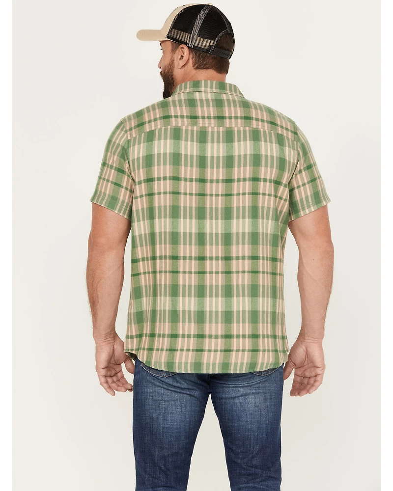 Brothers and Sons Men's Plaid Print Short Sleeve Button-Down Western Shirt