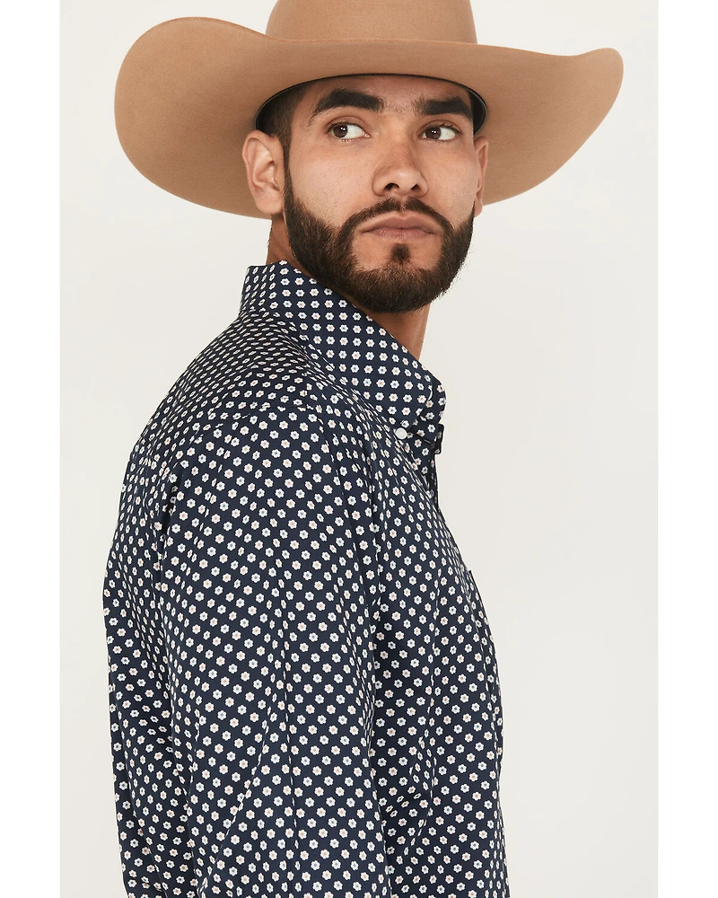 Cinch Men's Floral Print Long Sleeve Button-Down Western Shirt - Big