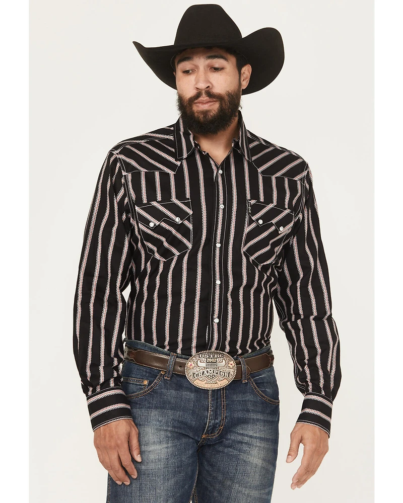 Cinch Men's Modern Fit Striped Long Sleeve Snap Western Shirt